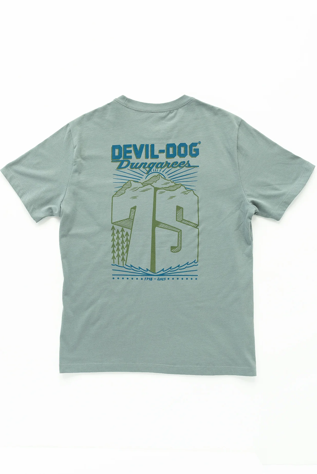 75 Year T-Shirt - Vintage Blue - Image 4