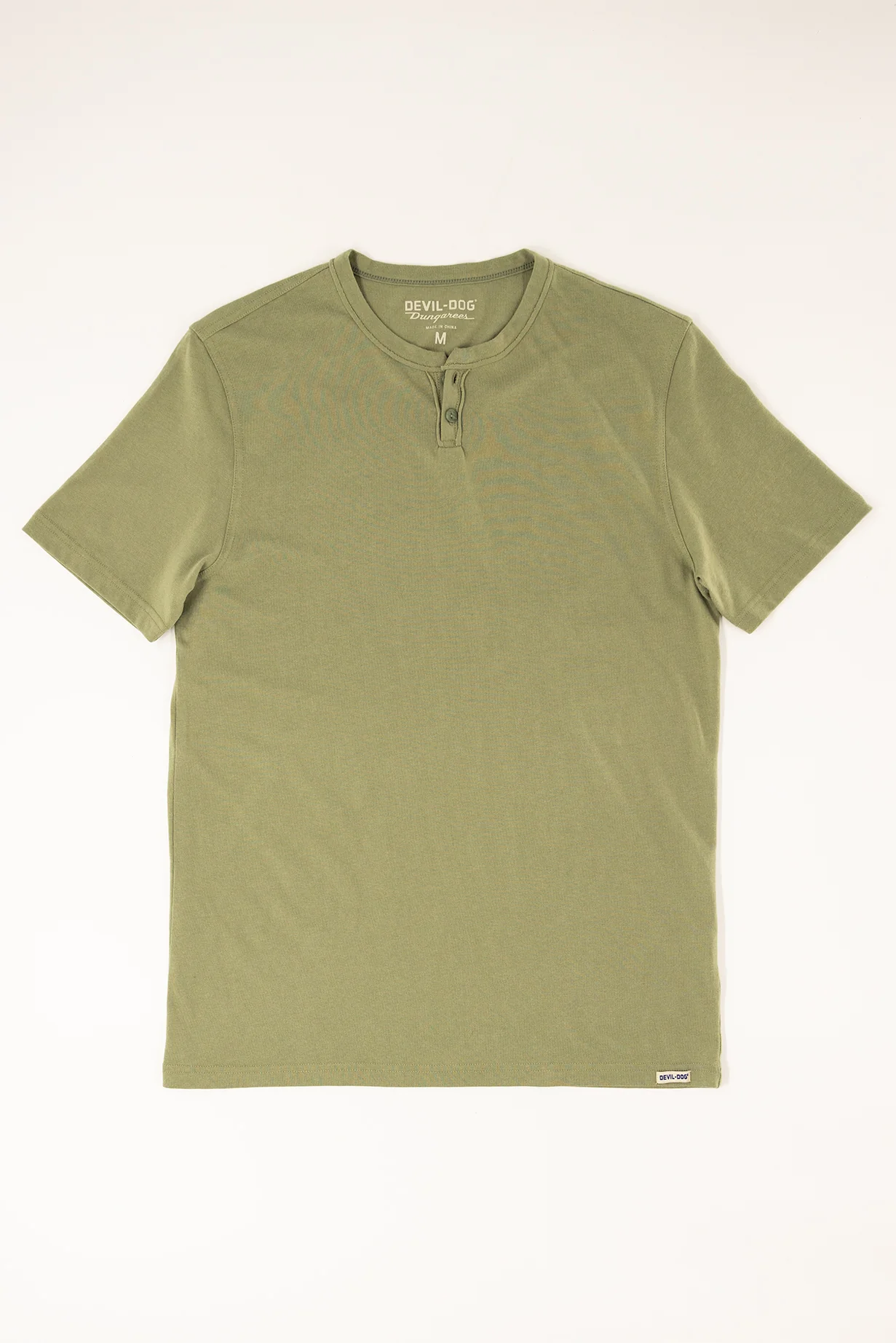 Short Sleeve Vintage Henley - Oil Green - Image 6