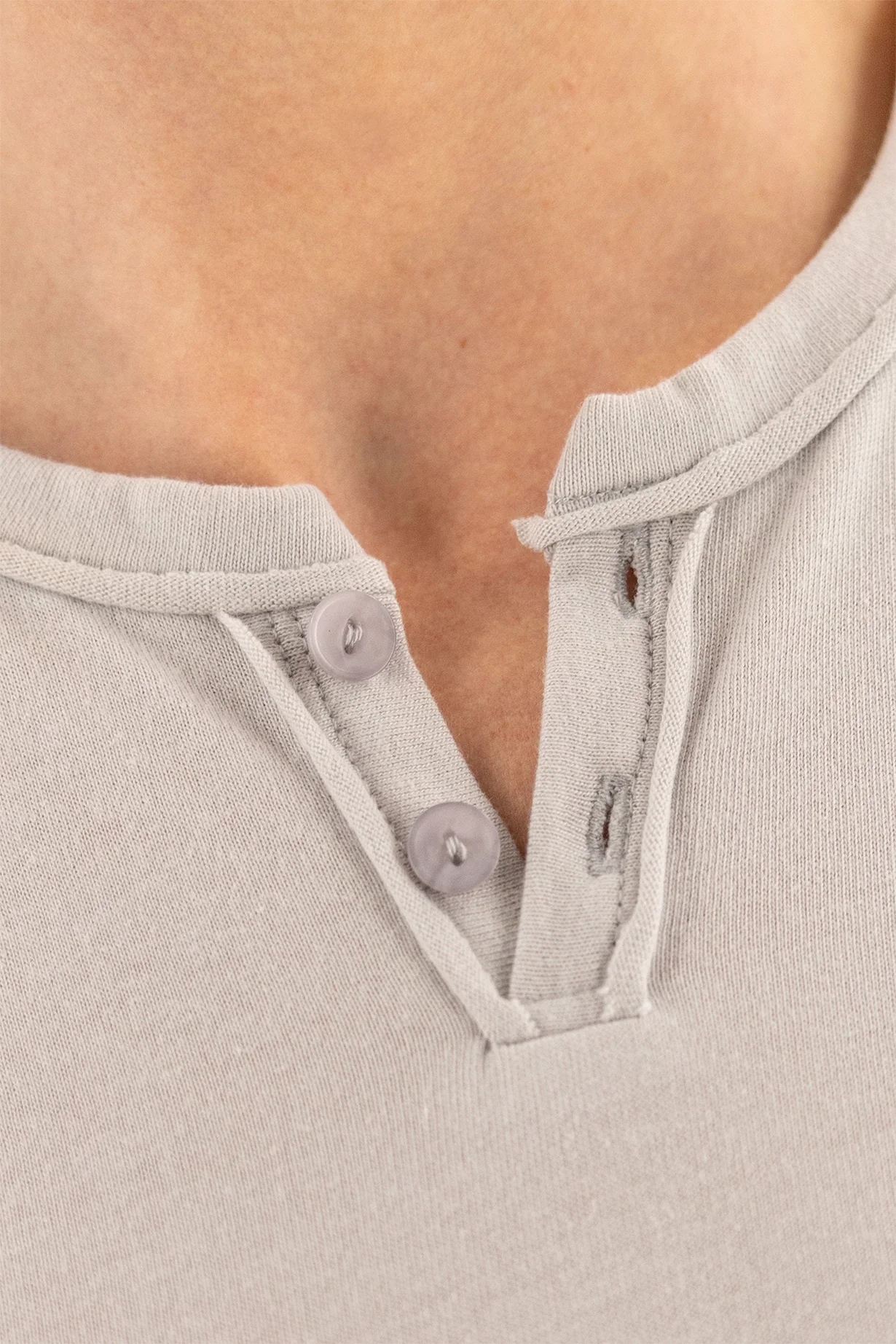 Short Sleeve Vintage Henley - Quiet Gray - Image 3