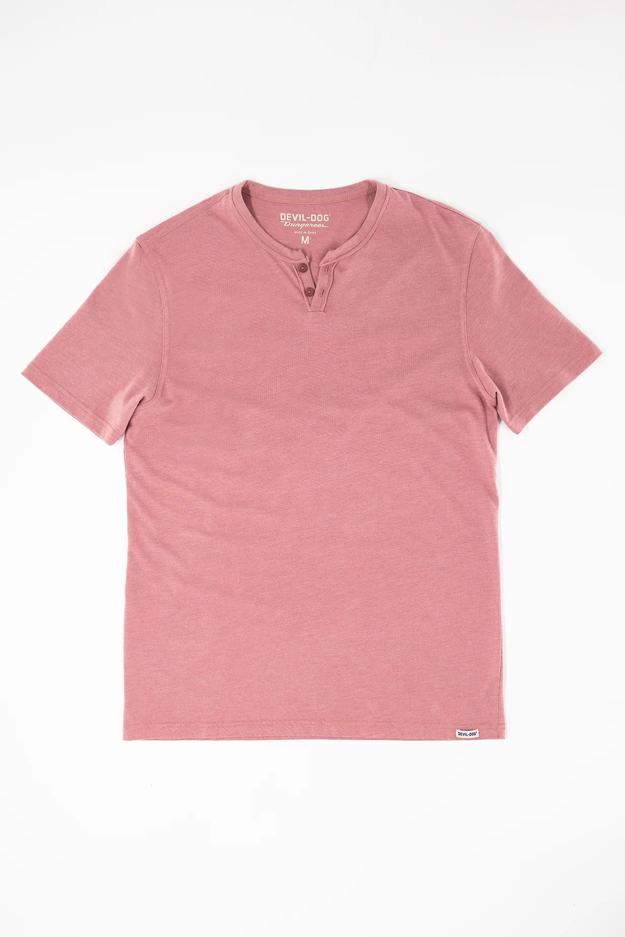 Short Sleeve Vintage Henley - Withered Rose - Image 6