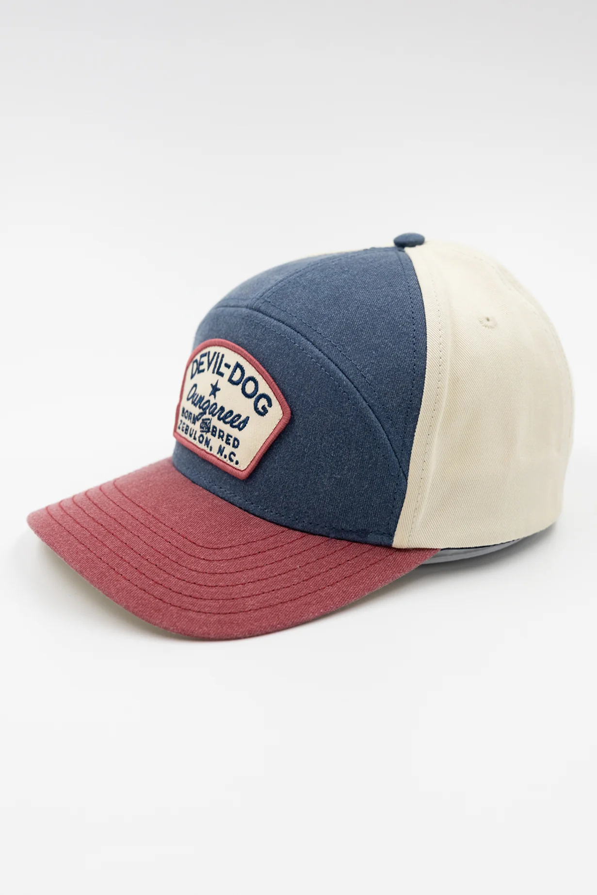 7 Panel Adjustable Cap - Red/Blue Born & Bred - Image 3
