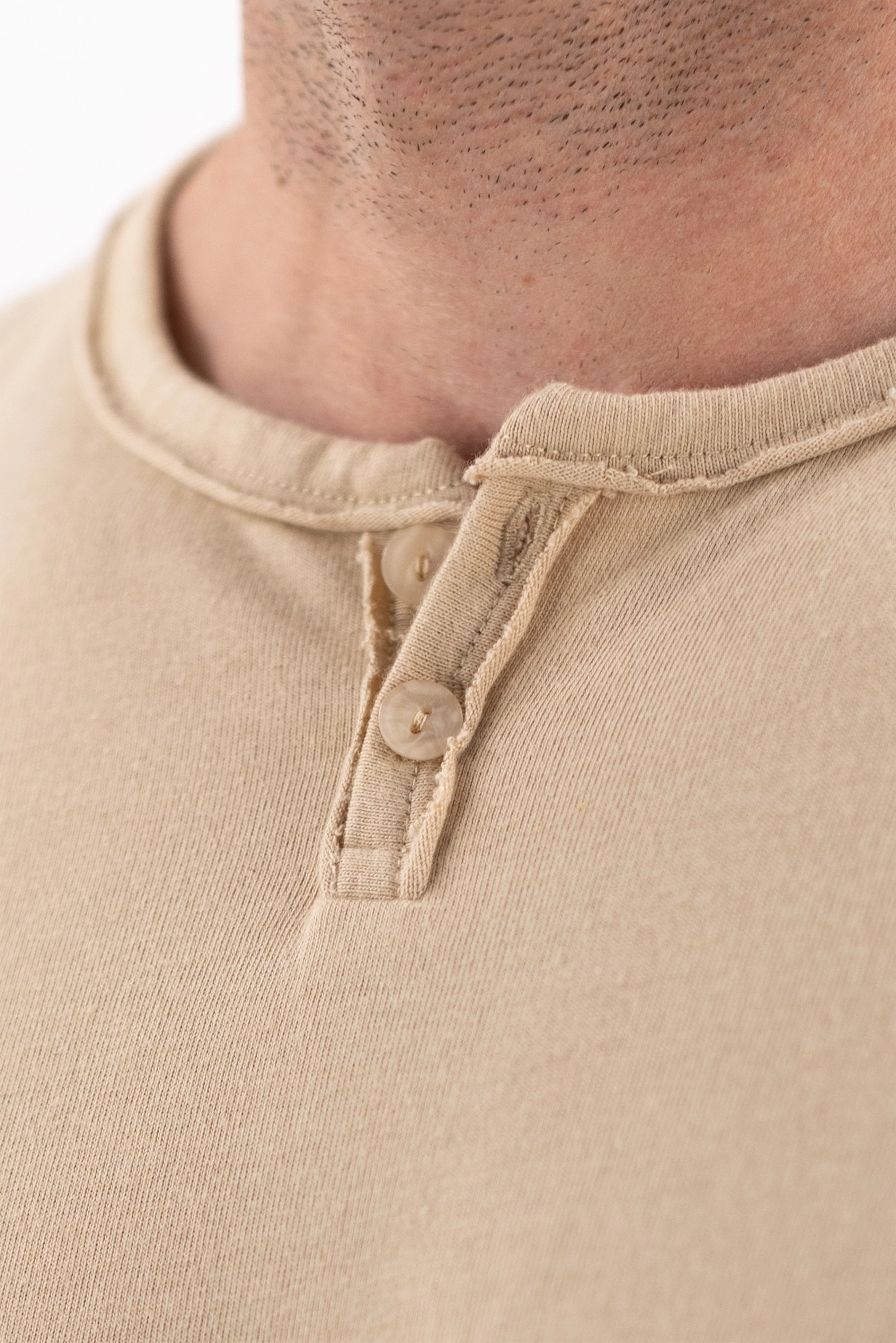 Long Sleeve Vintage Henley - Safari - Image 4