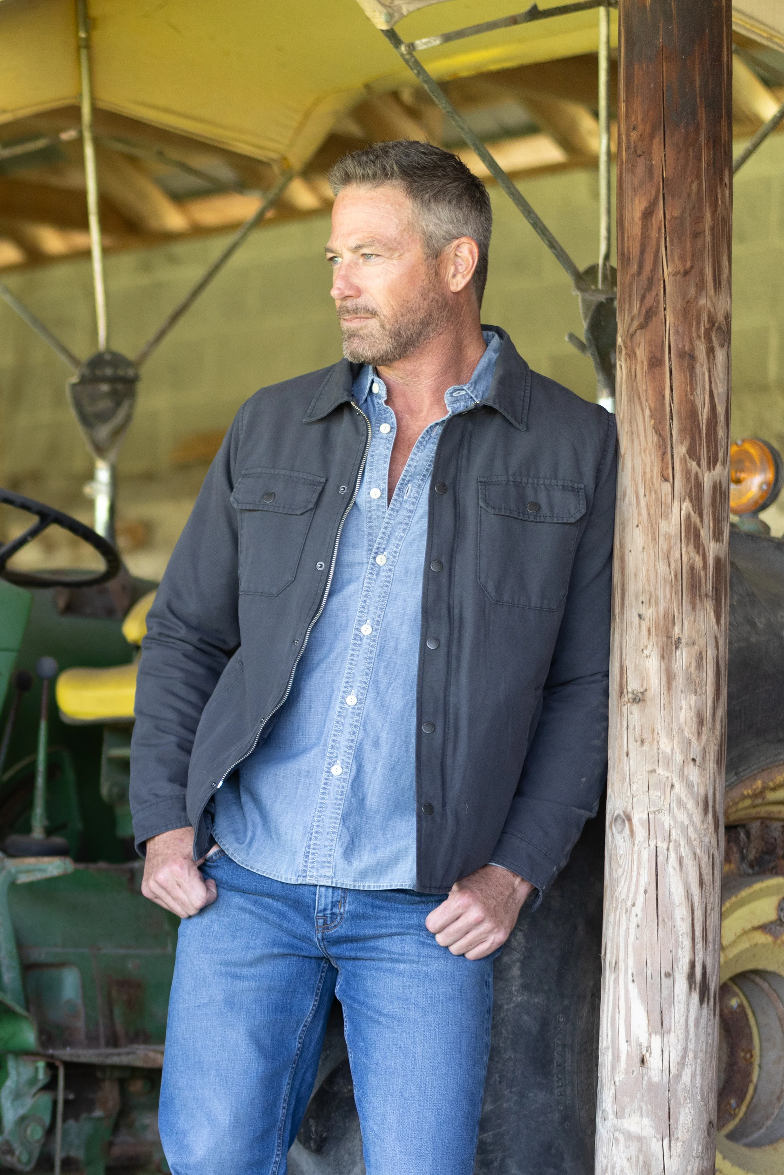 Quilted Deck Jacket - Dark Navy - Image 3