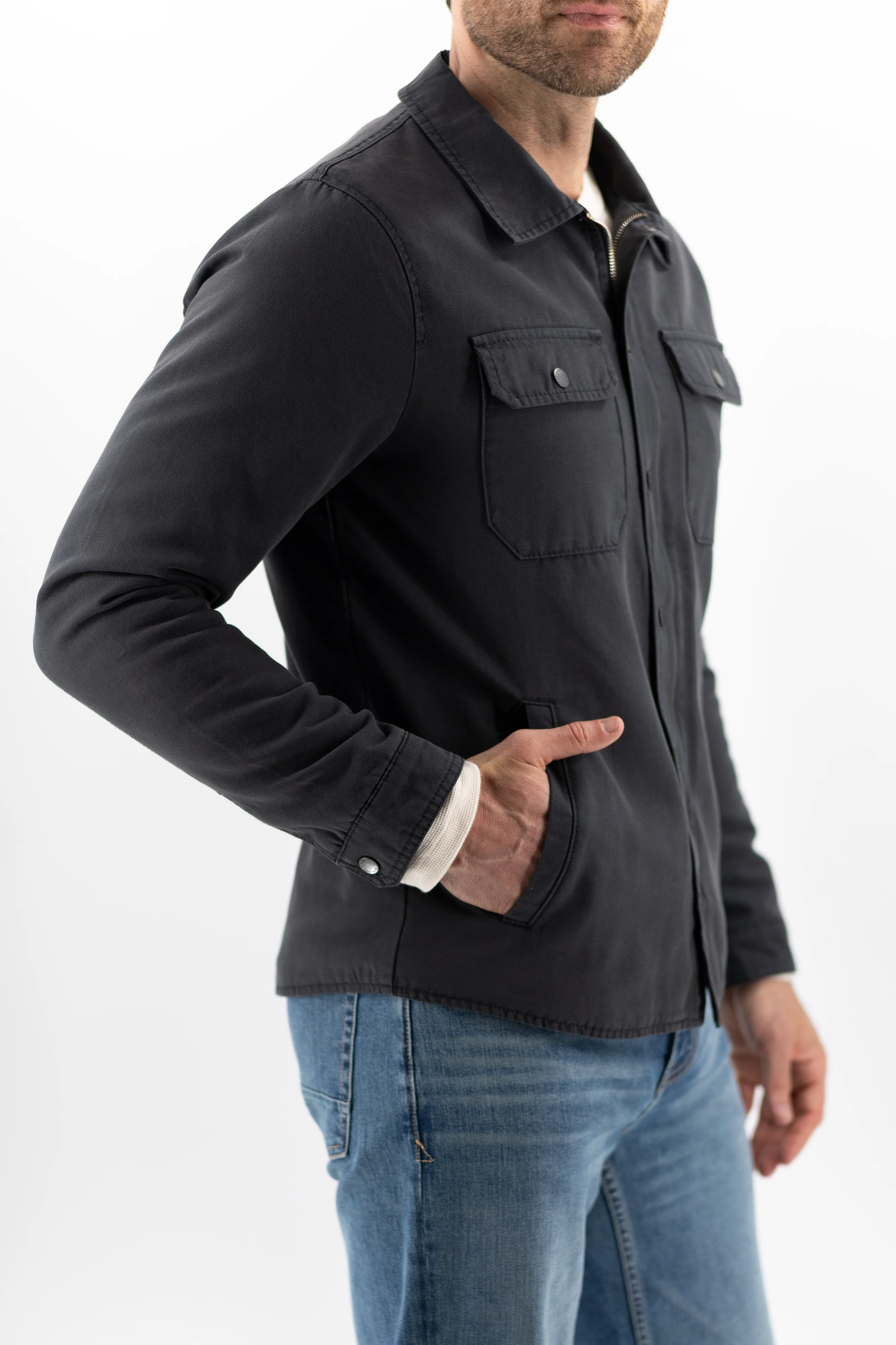 Quilted Deck Jacket - Dark Navy - Image 5