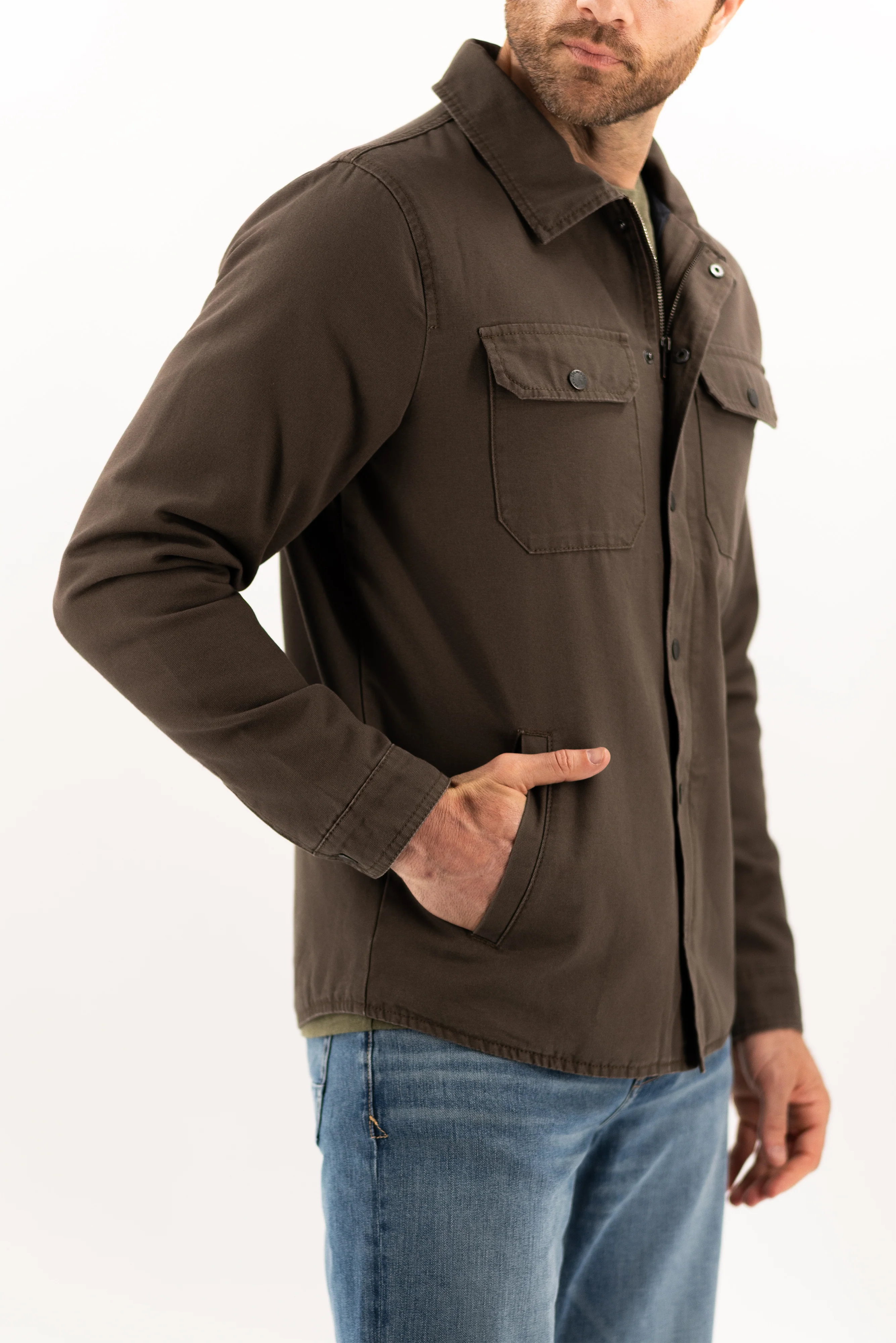 Quilted Deck Jacket - Dark Roast - Image 4
