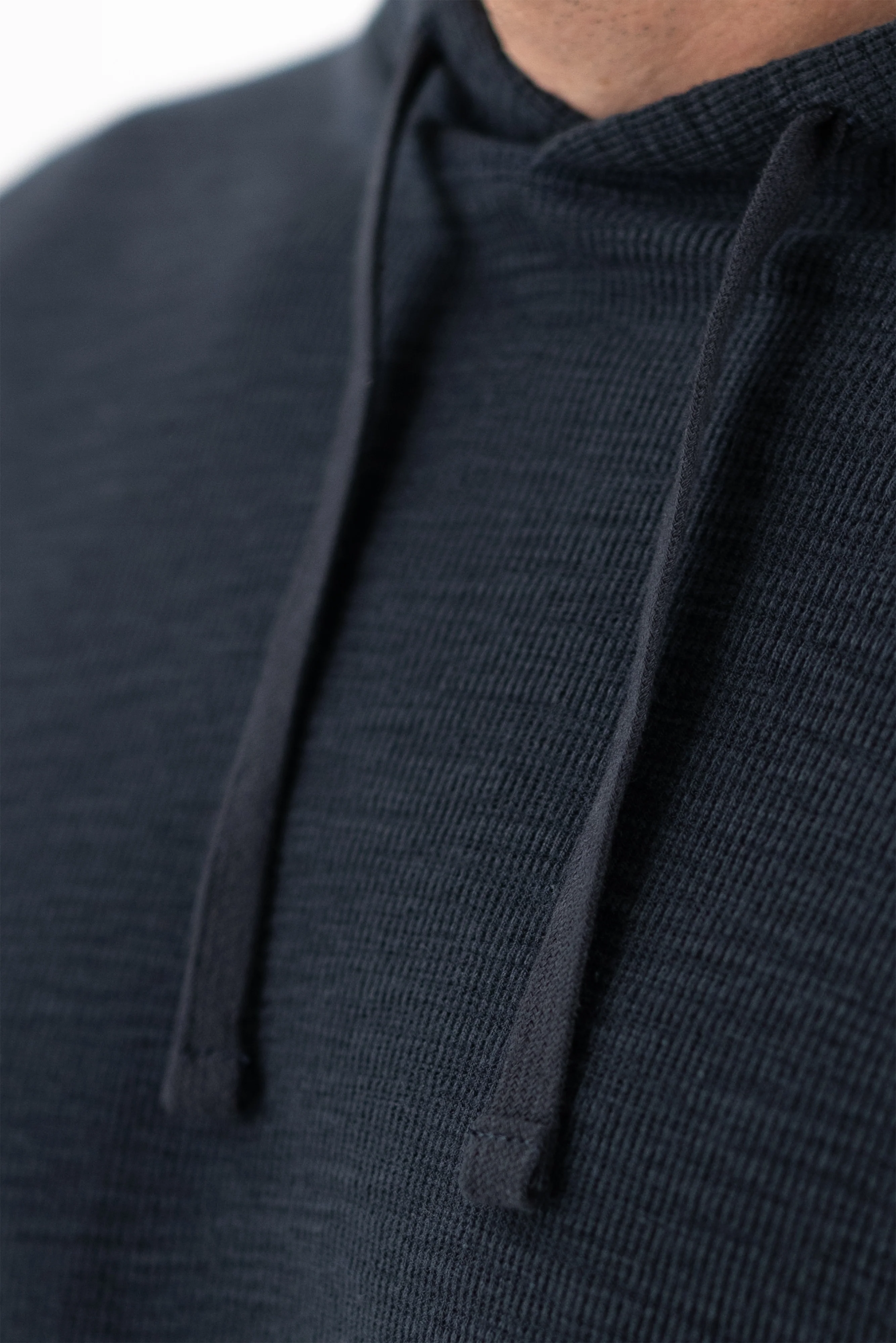 Slub Rib Hoodie - Dark Navy - Image 5