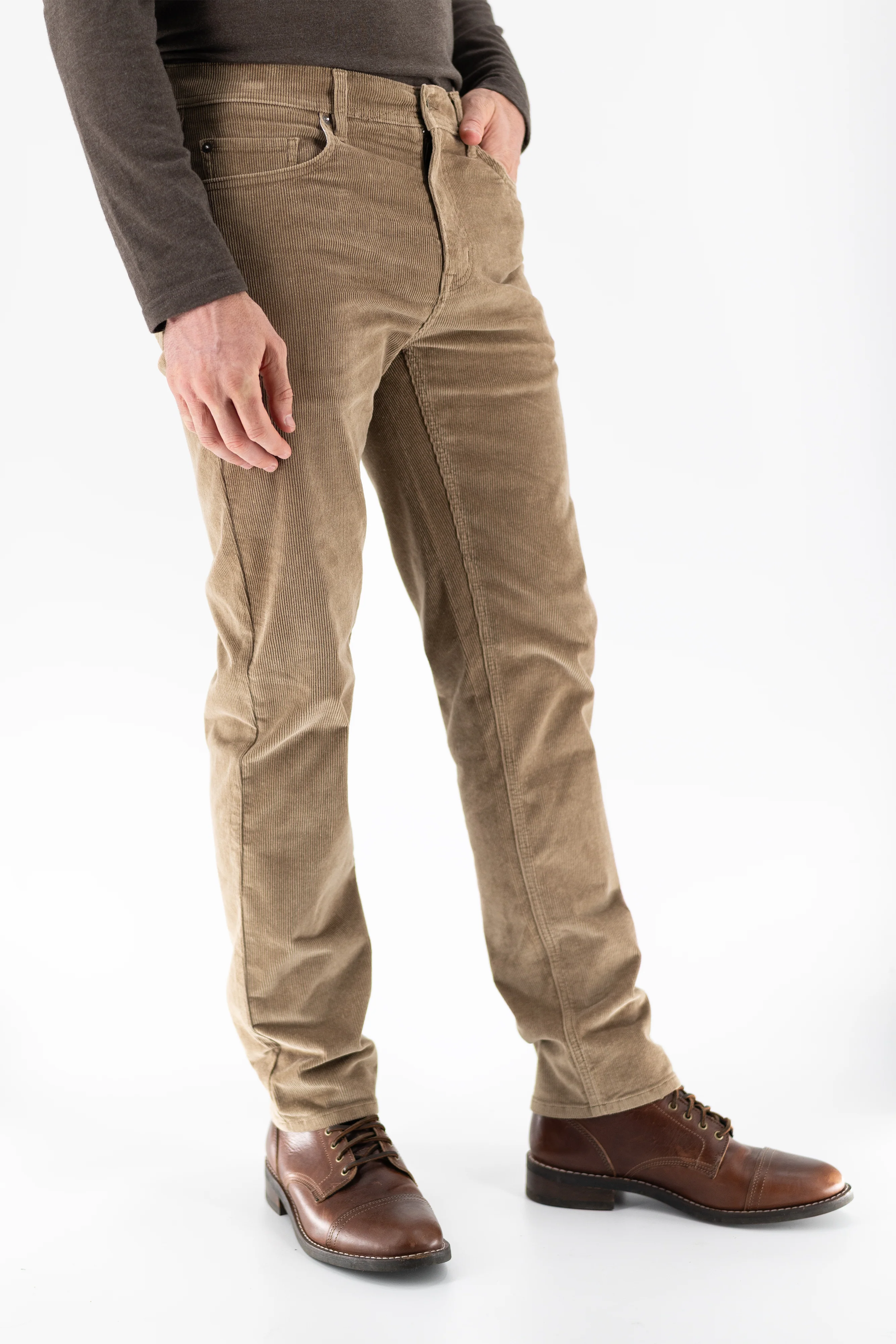 Stretch Corduroy Pant - Khaki - Image 3