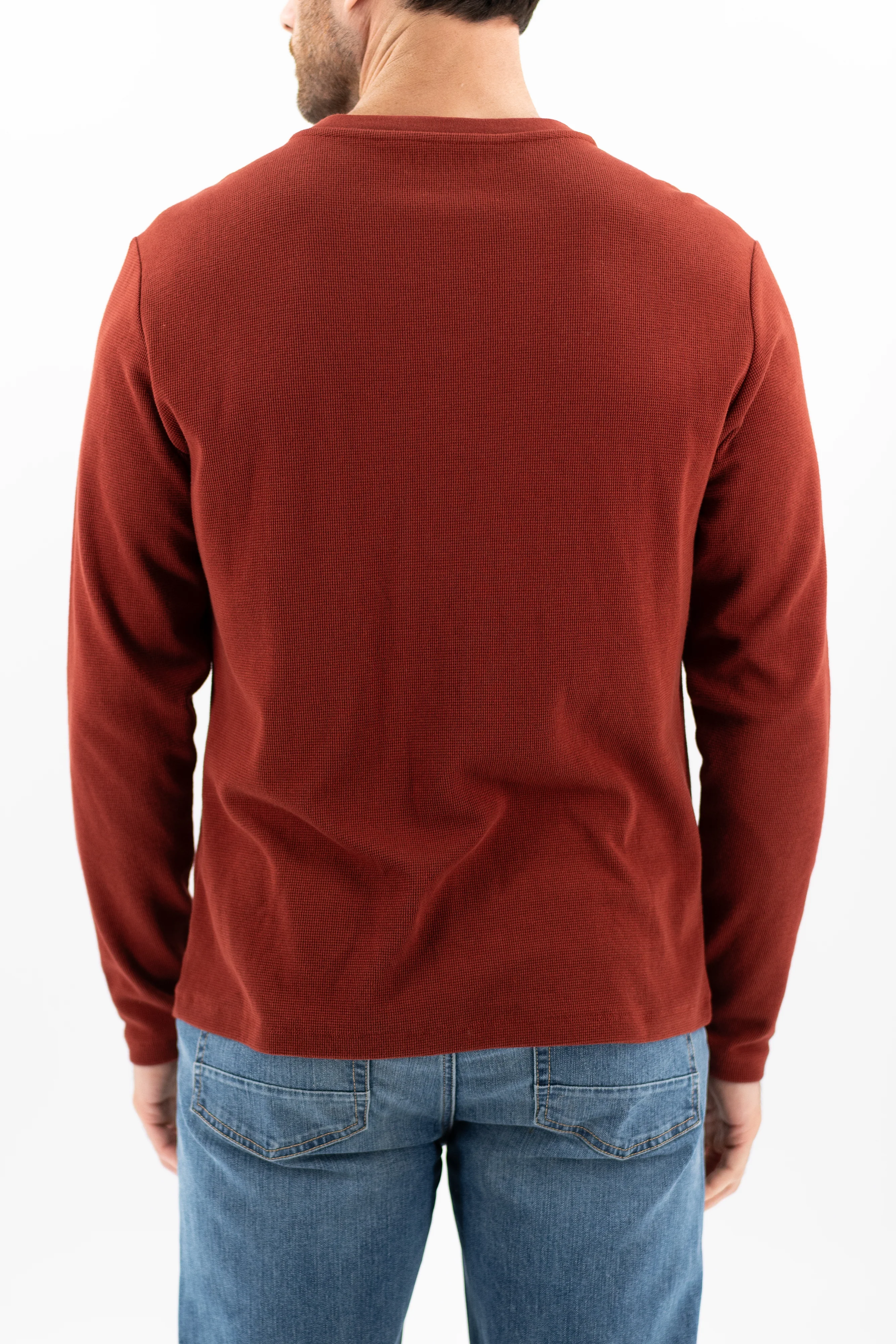 Waffle Henley - Fired Brick - Image 4