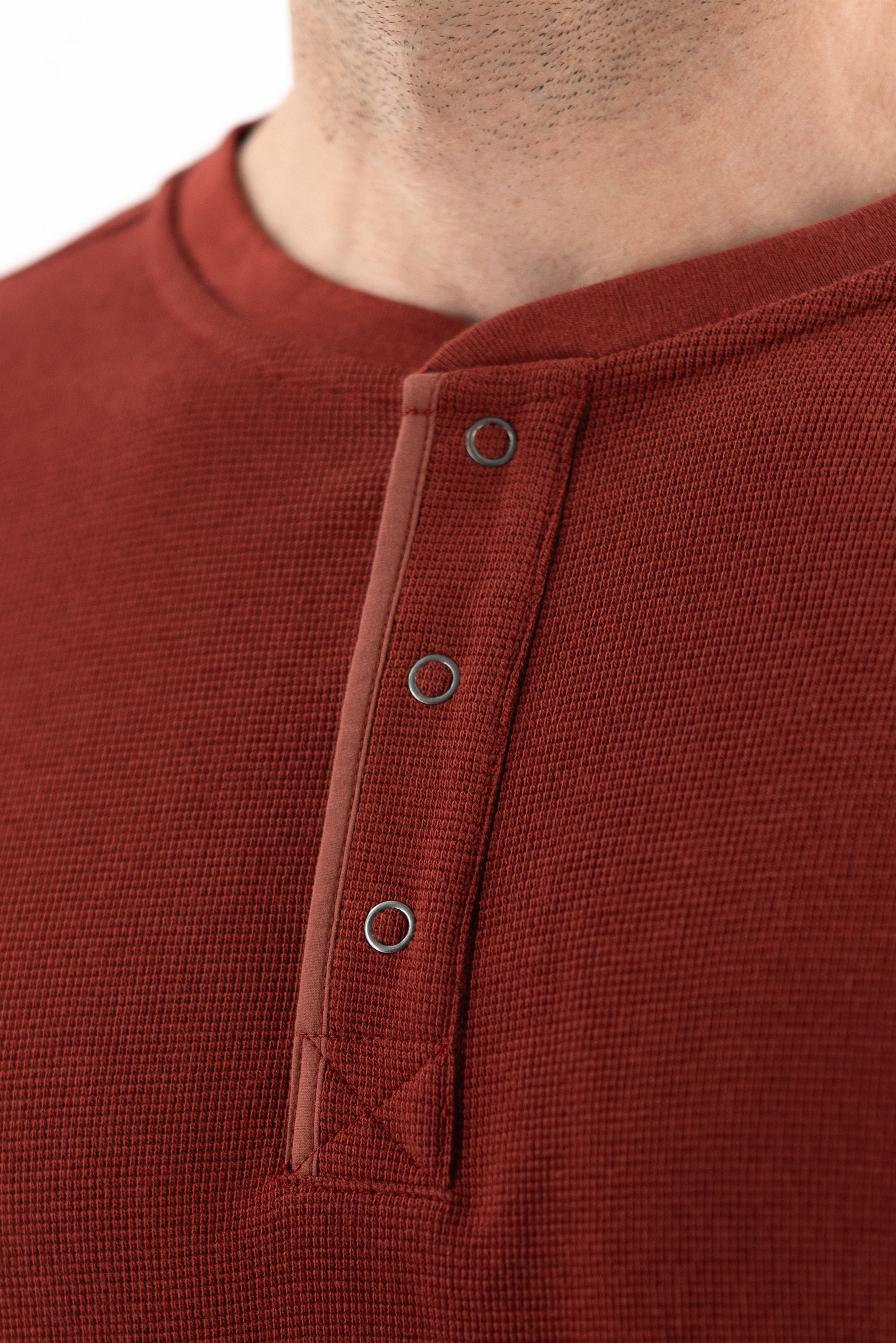 Waffle Henley - Fired Brick - Image 5