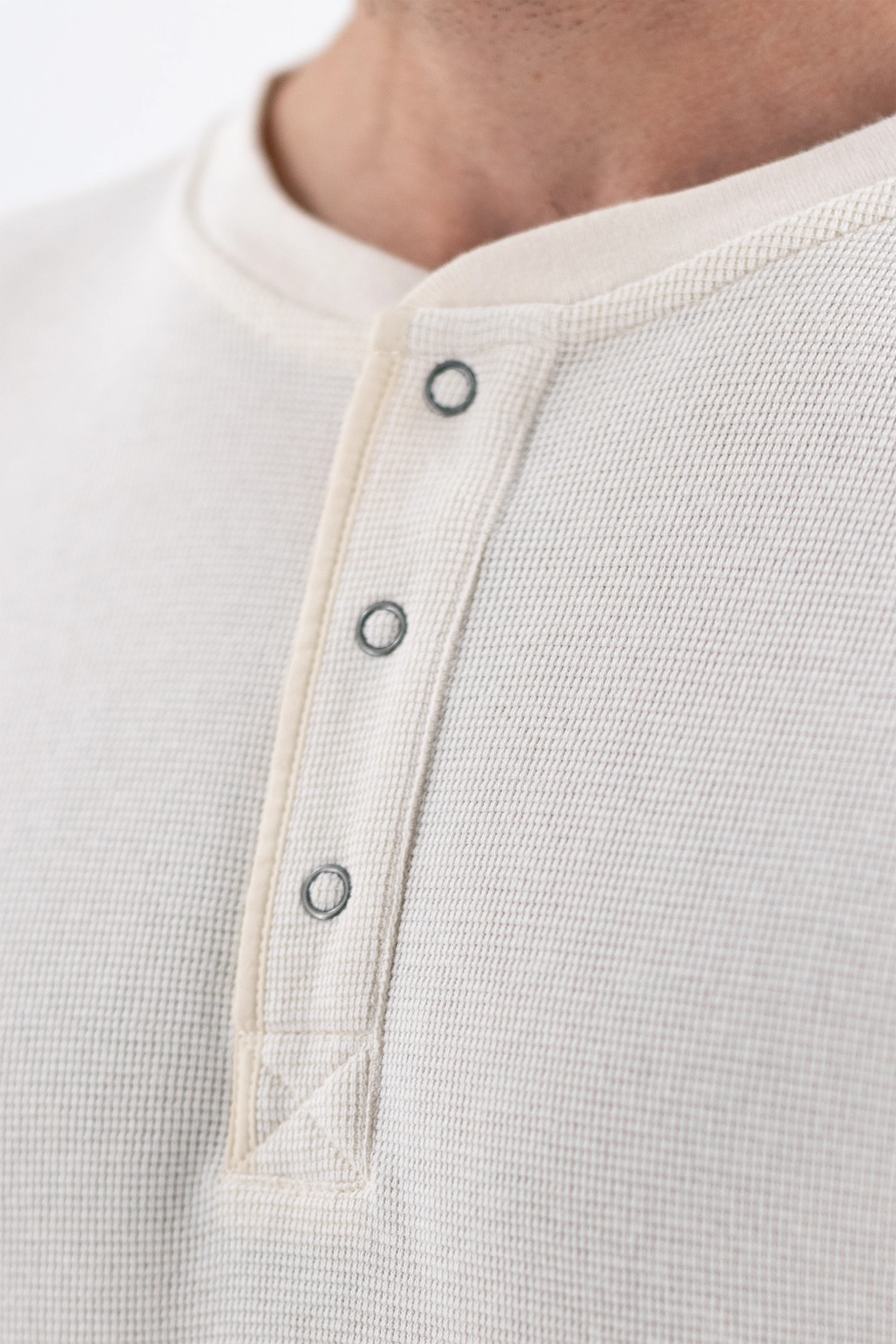 Waffle Henley - Oat - Image 4